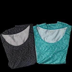 2 Lands End Sport Top * Athletic / Yoga Tee Shirts Size X Large EXCELLENT *